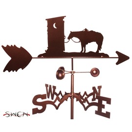 Hand Made Outhouse Cowboy Horse Garden Stake Weathervane ~New~