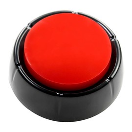 Recordable Button Easy Button Record Talking Button Sound Button 30 Seconds Dog Buttons for Communication Pet Training Buzzer, Funny Gift for Study Office Home (Red)