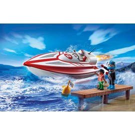PLAYMOBIL Sports & Action 70744 Speed Boot with Underwater Motor, Floating, 4 Years and Above