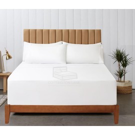 Extra Deep Pocket Queen Size Sheets - 22 Inch Extra Deep Pocket Fitted Sheet - 400 Thread Count 100% Egyptian Cotton - 22 Inch Extra Deep Sheets Queen - Hotel Luxury 4 PC Bed Sheets(White Solid)