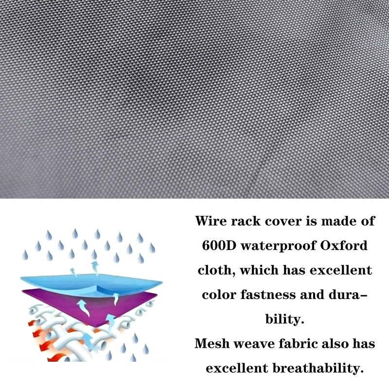 MOLLYAIR Wire Shelf Cover,600D Heavy Duty Waterproof Dustproof Standing Shelf