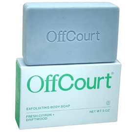 OffCourt Exfoliating Bar Soap – Whole Body, Deep Cleansing and Hydrating Soap for Men & Women - All Skin Types - Non-Drying Bar - Fresh Citrus Scent (5oz, 1 Pack)