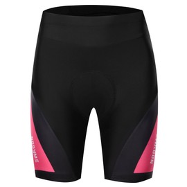NOOYME - Pantalones cortos de bicicleta para mujer con acolchado de gel 3D para bicicleta, ciclismo, para mujer (XXXL, rosa brillante)