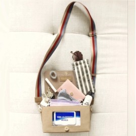 Tote Savvy Crossbody Mini Diaper Bag Wipes Pads Essentials Purse Fawn Tan NWT