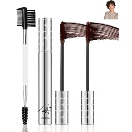 Mascara for Older Women 60 Plus,2 Pcs Brown Waterproof Volumizing Prime Mascara for Mature Women Volume and Length Long Lasting with Thinning Lashes Hypoallergenic Eyelash Makeup for Sensitive Eyes-02
