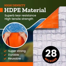 NEEDINDEED 4-Pack Emergency Space Blankets, 83x52 inches, Silver, Polyester, High Thermal Performance, Water Resistant, Compact, Unisex, All Seasons, Survival, Car, Reflective Material, Lightweight