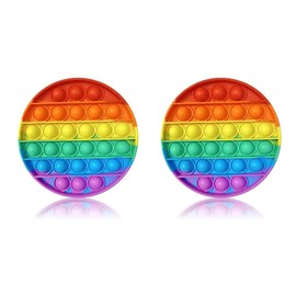 FamGift Rainbow Orchestration Children Toys High Quality Flexible Silica Gel Decompression Educational Toys for Children Toys Logic Reasoning Game for Multiple People (2 Circles)