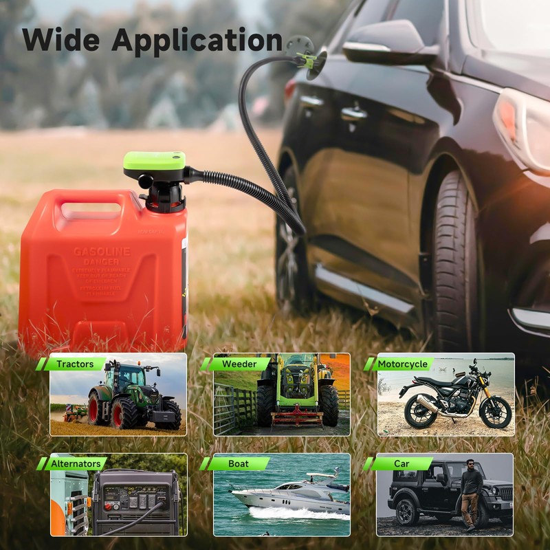 Automatic Fuel Transfer Pump with Auto-Stop Sensor(3.2 GPM), USB Rechargeable