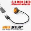 TMH 3/4 Inch LED Bullet Marker Amber Light with Connector