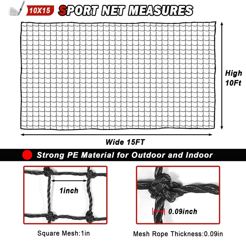 AOLIGEIJS Golf Net,Golf Practice Net,Sports Netting,Sports Practice Barrier Net,Heavy Duty
