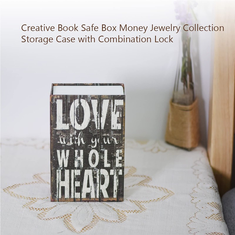 Creative Simulation Book Safe Box Deluxe Storage with Combination Lock