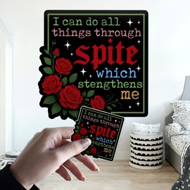 I Can Do All Things Through Spite Wall Decal Vinyl Stickers Philippians 4 13 Bible Verse Christian Faith Transparent, DTF, Large Vinyl Nursery Wall Decal for Home & Room Boys & Girls Bedroom Decor