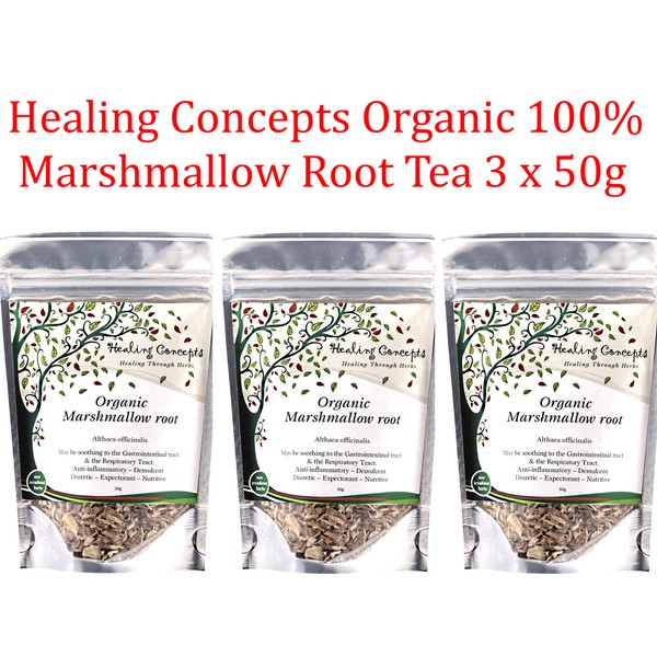 3 x 50g HEALING CONCEPTS TEAS 100% Organic Marshmallow Root Tea ( 150g )