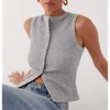 Women's Button Down Tank Top Sleeveless Ribbed Knit Cropped Vest