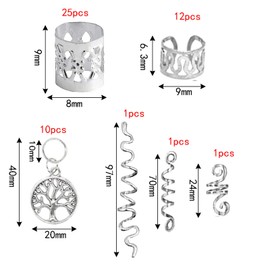 Pack of 50 dreadlocks jewellery silver clip hair beads for cliping, hair spirals, rings for hair, adjustable metal cuffs, hair braid, hair accessories, braids, hair dreadlocks, accessories for women,