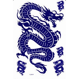 1 Sheet Blue Dragon Sticker Motorsport Motocross Car Tuning Sticker Film 1 Sheet 270 mm x 180 mm Weatherproof or for Model Making