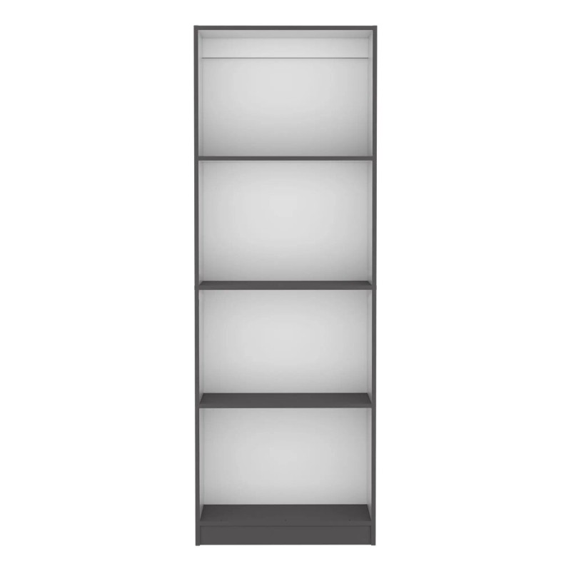 Vinton Matt Gray/White Bookcase with Spacious Tier-Shelving Designcolor: as Pic