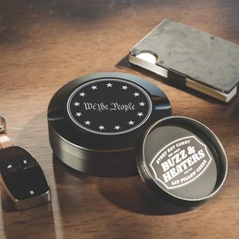 Buzz & Heaters Metal Container for Zyn | Metal Holder for Zyn |Metal Can for Zyn | Metal Container for Zyn Holder | Metal Pouch Cans for Zyn | American Flag Collection | Anodized Betsy We The People