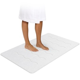 OTHWAY Eco-Friendly Diatomaceous Earth Bath Mat: Quick-Dry, Anti-Slip, and Comfortable for All Spaces – The Perfect Gift! - Color: White Grey, size: 32"*20"