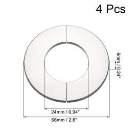 sourcing map Wall Split Flange, Stainless Steel Round Escutcheon Plate for 22mm Diameter Pipe 4Pcs