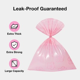 VETRESKA Dog Poop Bag Dispenser with Cherry Blossom Scented Poop Bags, Leak Proof and Extra Thick Pet Waste Bags, 1 Poop Bag Holder and 105 Bags for Dog Walking and Cats Litter, Pink
