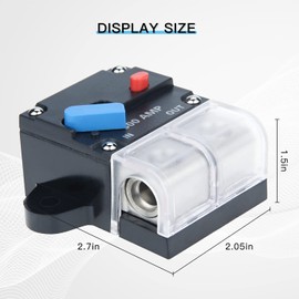 Fuse Holder Inverter Circuit Breaker Car Audio Solar Energy Inline Circuit Breaker Fuse Inverter with Waterproof Cover for Motor Car Marine Boat (80A)