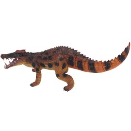 Gemini&Genius Brown Boar-Crocodile Animal Action Figure Toys for Kids, Kaprosuchus Figurine - Prehistoric Boar Crocodile with Movable Mouth