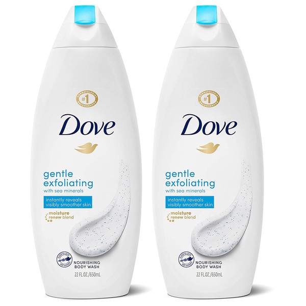 Dove Body Wash Instantly Reveals Visibly Smoother Skin Gentle Exfoliating Effectively Washes Away Bacteria While Nourishing Your Skin, 22 oz, 2 Count