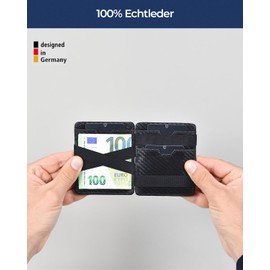 Lederhand Magic Wallet 2, carbon, Modern