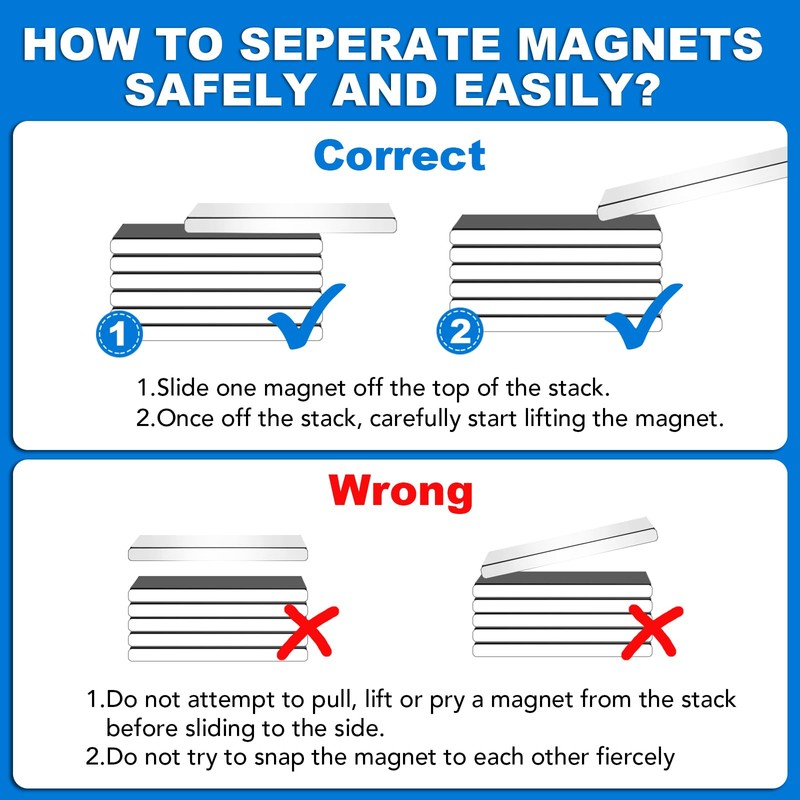 DIYMAG Neodymium Magnets, 24 Pack Strong Magnetic Bar with Double-Sided