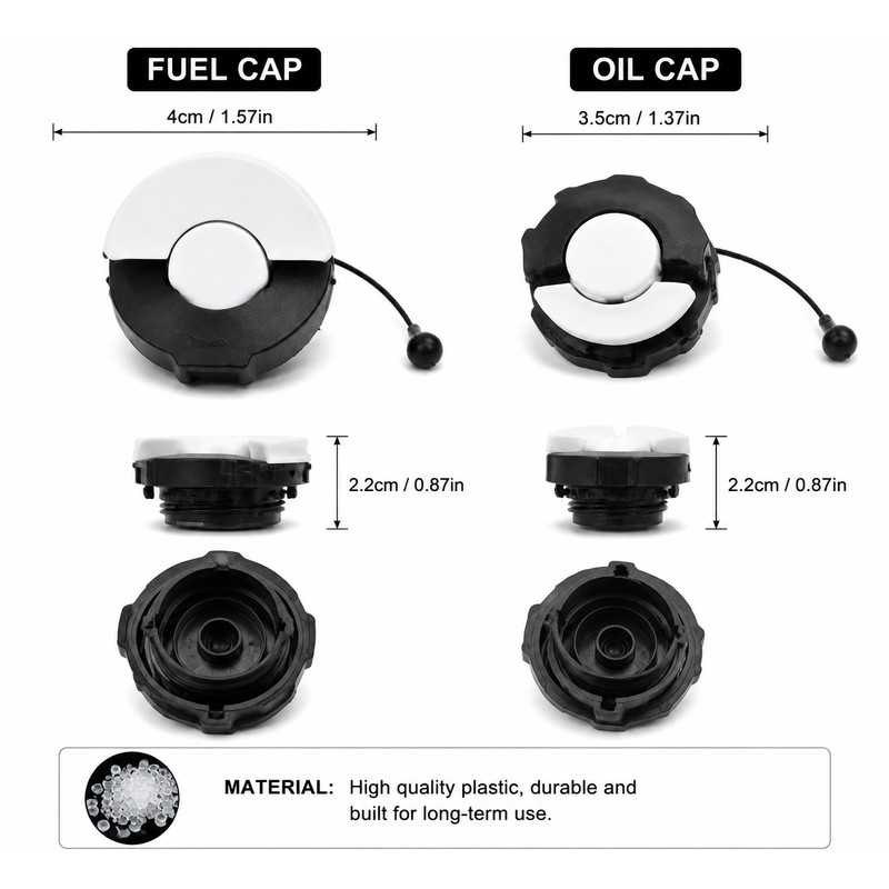 4Pcs Chainsaw Fuel and Oil Cap Replacement Set – Durable