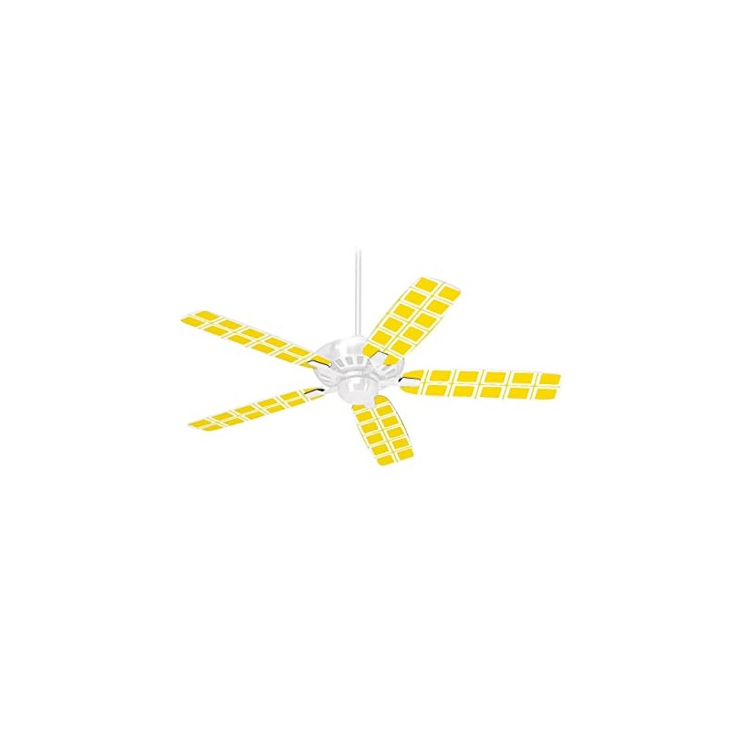 Squared Yellow - Ceiling Fan Skin Kit fits most 42