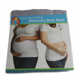 Maternity Belly Band Cover Pregnancy Baby Support Strap - Grey Medium One Piece