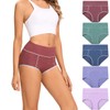 POKARLA Women's High Waisted Cotton Underwear Soft Breathable Postpartum Panties
