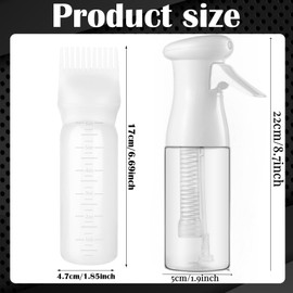 Zicotour Continuous Hair Spray Bottle and Root Comb Applicator-Bottle Hair Oil Applicator Oiling Bottles for Dye Water Mister for Hairstyling