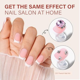 AILLSA Uñas postizas con punta francesa, 5 colores para extensiones de uñas DIY y decoración de uñas.