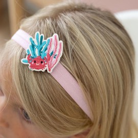 Papierdrachen Hair Accessories Set - Headband Velcro | Interchangeable Patches in Mermaid Design | Beautiful Creative Hair Accessories for Girls - Set of 2