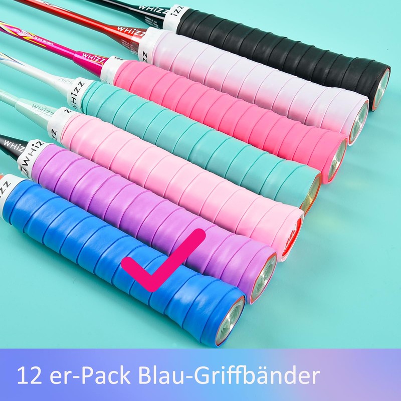 BAIHUALIN Whizz Pack of 12 Tennis Grip Tapes for Badminton,