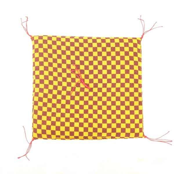 Mini Zabuton, Japanese Pattern Crepe, 22 Color Variations (Checkered Karashi)