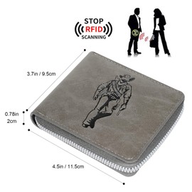 Kakulan PU Leather Zipper Wallet for Men – RFID Blocking Compact Bifold with Fold-Out ID Window, Hidden Snap Pocket & Slim Design – Travel Card Holder