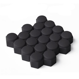 Silicon Lug Nut Covers Black 21mm | Flexible & Durable Lug Nut Cap | Pack of 20 for 4 Wheels with 5 Lug Nuts Each | 9 Colors Available