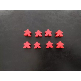 Carcassonne piece set - 8 Meeples - Red