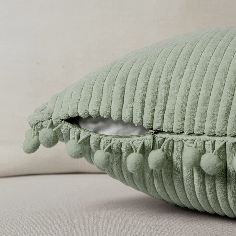 Fancy Homi 2 Pack Sage Green Lumbar Decorative Throw Pillow
