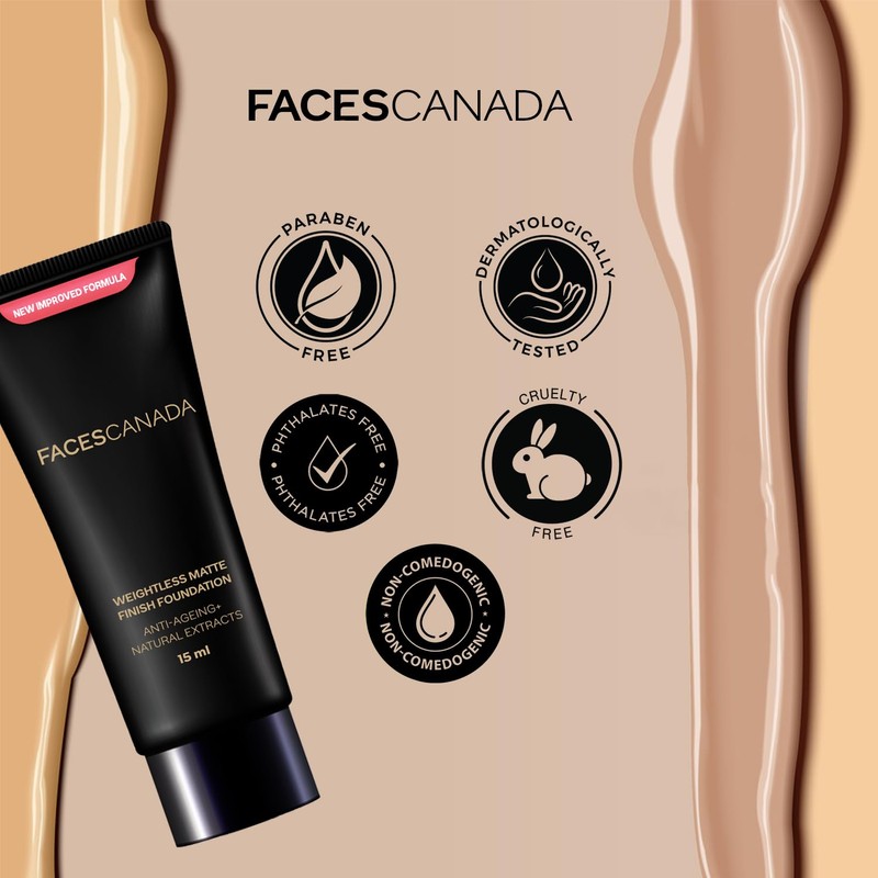 Faces Canada Weightless Matte Finish Foundation | Lightweight Full Coverage