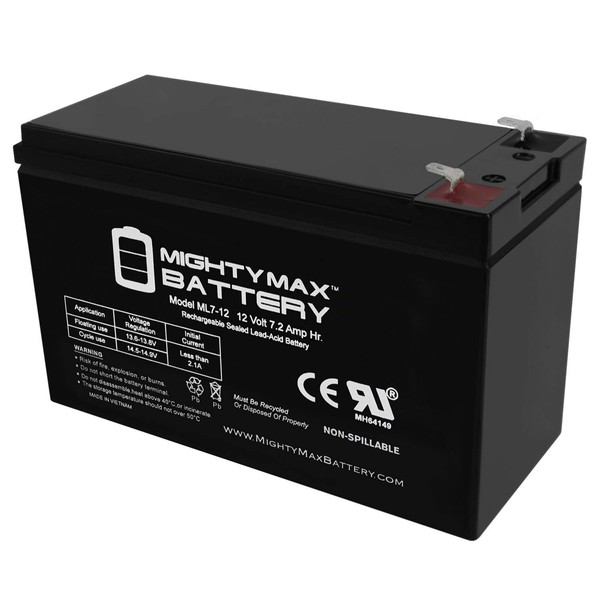 Mighty Max Battery 12V 7.2AH SLA Battery Replaces LiftMaster Elite