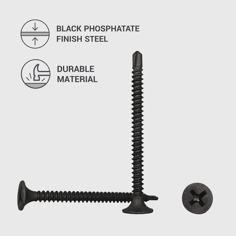 Pack of 50 Drywall Black Phosphate Carbon Steel 3.5 x