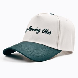 Vintage Trucker Hats for Women Men Two Tone Trendy Embroidered Baseball Cap Funny Gifts, Slow Morning Club-green, One Size