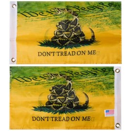 Gadsden Live Snake We The People Double Sided 150D Woven Poly Nylon 12"x18" Flag