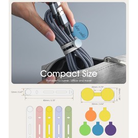 45Pcs Nearockle Cable Labels and Silicone Cable Ties Value Cable Management Set, 30 Cable Ties+15 Cord Labels for Electronics, Travel Home Office Desk Wire Organization(Multicolor)