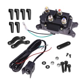 12V 250A ATV Winch Solenoid Relay Contactor with Winch Rocker Thumb Switch, Mounting Brackets, Protectors for ATV UTV